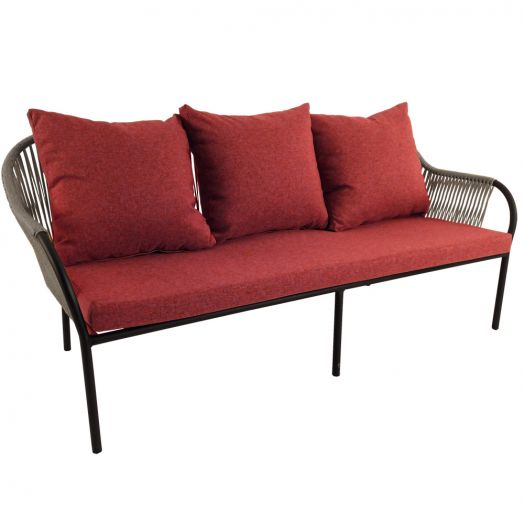 Диван NUAR 3-местный с комплектом подушек (Экоротанг эрба стейпл графит)