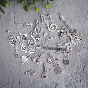 Набор подвесок "Музыкант", ц. серебро - 20 шт./компл.