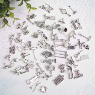 Набор подвесок "Профессии", ц. серебро - 65 шт./компл.