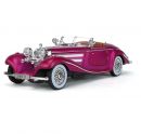 Машинка металлическая коллекционная ретро Mercedes Benz 500K ультра функциональная с дымом 22 см.