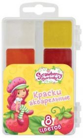 Краски акварельные медовые Action! Strawberry Shortcake 8 цв., пл. коробка, европодвес, без кисти (арт. SW-WP8/3)