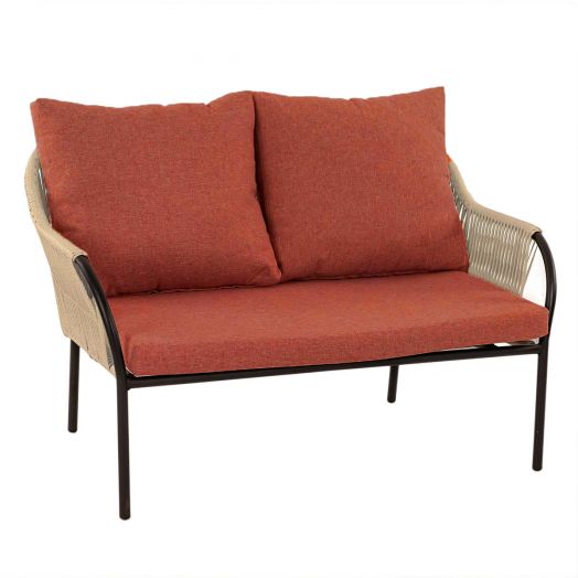 Диван NUAR 2-местный с комплектом подушек (Экоротанг эрба стейпл грано)