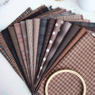 Набор фактурного хлопка - Кофе с шоколадом (15 отрезов 23*35 см.)