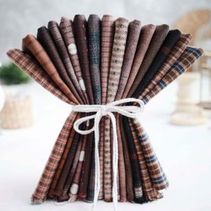 Набор фактурного хлопка - Кофе с шоколадом (15 отрезов 23*35 см.)