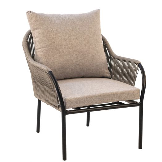 Кресло NUAR с комплектом подушек (Экоротанг эрба стейпл графит)