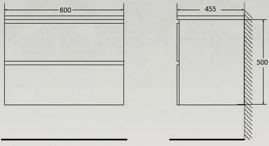 Подвесная тумба под раковину BelBagno ALBANO-600-2C-SO схема 25