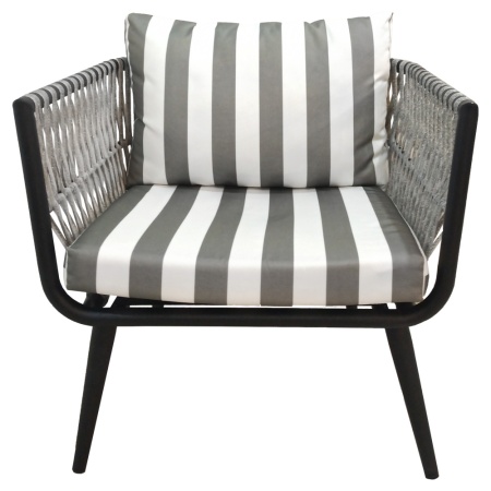 Кресло TINTO  с комплектом подушек (Экоротанг эрба плессе графит)