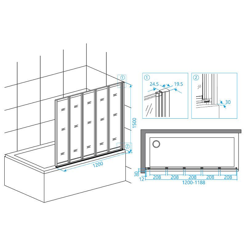 Шторка на ванну RGW Screens SC-22B 120x150 03112212 схема 6