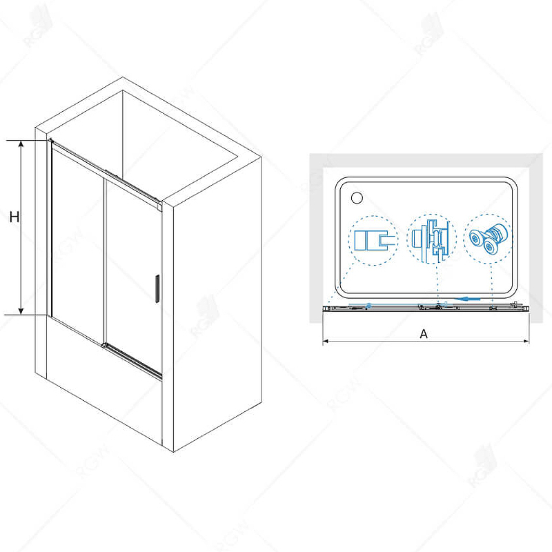 Шторка на ванну RGW Screens SC-45 170x150 34114517 схема 8