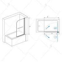Шторка на ванну RGW Screens SC-114 80х140 411111408 схема 11