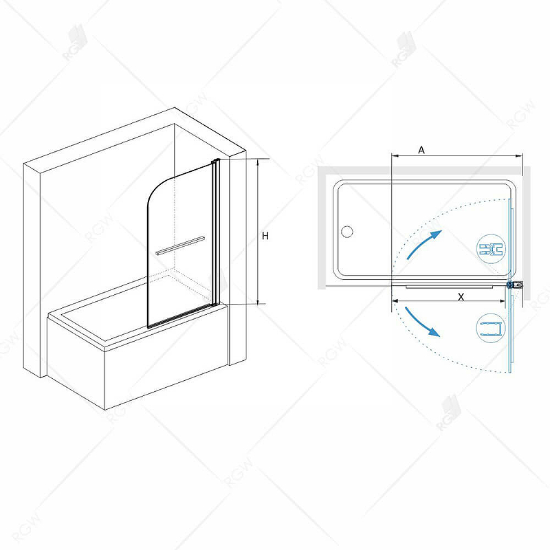 Шторка на ванну RGW Screens SC-114 80х140 411111408 схема 11