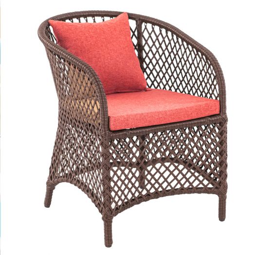 Кресло AURA с комплектом подушек (Экоротанг эрба стейпл коричневый)