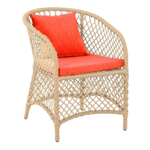 Кресло AURA с комплектом подушек (Экоротанг эрба стейпл айвори)