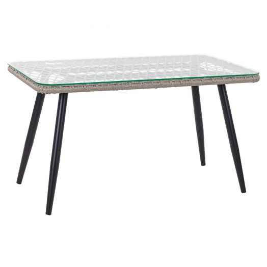 Комплект AURA 4+1+1 (Кресло 4 шт, диван 2-местный, кофейный 60х110, экоротанг)