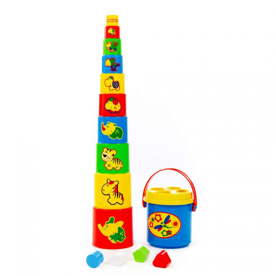 Занимательная пирамидка №3 (16 элементов) (в сеточке)