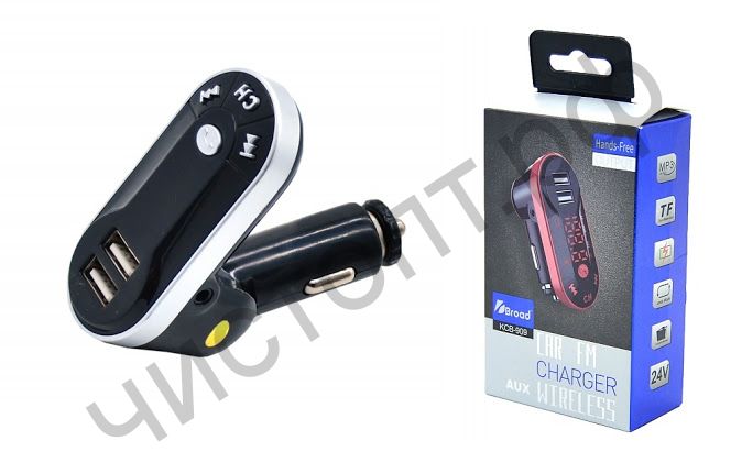 FM модулятор MP3 Broad KCB-909  2 USB заряд 2А пульт (Bluetooth)