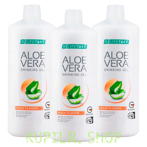 Питьевой Гель Алоэ Вера со вкусом персика, 3 штуки