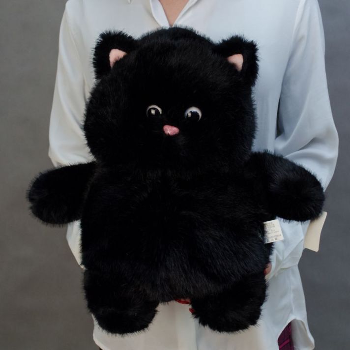 Мягкая игрушка Чёрный кот Плюшка
