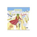 Раскраска Fasion  Girl девушка с велосипедом в поле