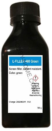 Ретушь для трафаретов L-FILLER 408 Green, устойчивая к пластизоли и растворителям, зелёная, 100 мл.