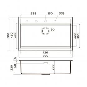 Мойка кухонная Omoikiri Kitagawa 79-LB 499399 ФОТО