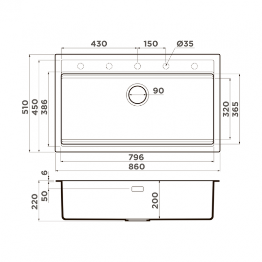 Мойка кухонная Omoikiri Kitagawa 86-LB 499379 ФОТО