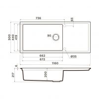 Мойка кухонная Omoikiri Sintesi 116 499712 схема 2