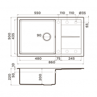 Мойка кухонная Omoikiri Sumi 86A 499710 схема 2
