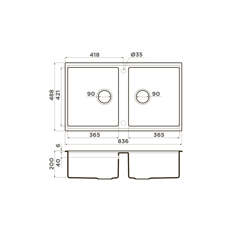 Мойка кухонная Omoikiri Kitagawa 83-2-U 499381 схема 2