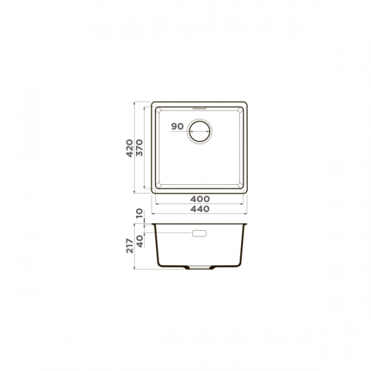 Кухонная мойка Omoikiri Kata 44-U-BL 4993403 черная ФОТО