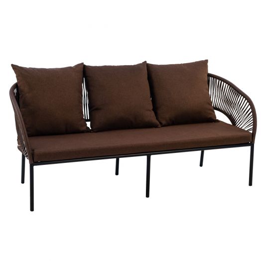 Диван LUNA 3-местный с комплектом подушек (Коричневый)