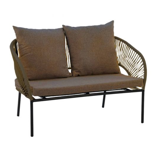 Диван LUNA 2-местный с комплектом подушек (Коричневый)