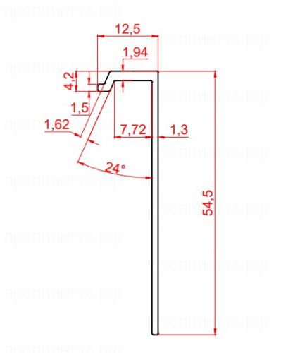 Теневой профиль низкий черный C-03.2.3