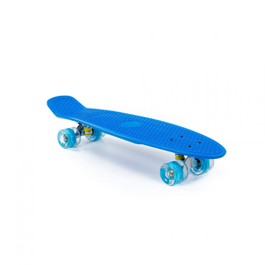 Доска роликовая (66 см) (синяя) с голубыми колёсами