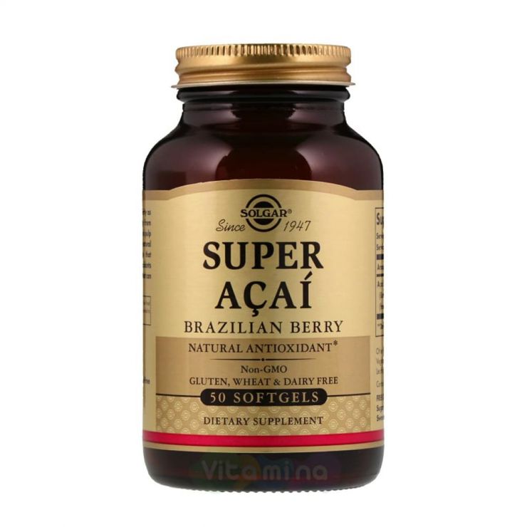 Солгар Super Acai Ягоды Асаи, 50 капсул