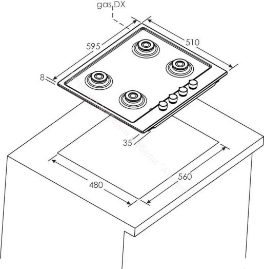 Газовая варочная панель Candy Timeless CHG6BF4WX