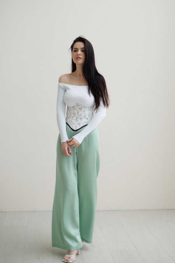 Брюки бесшовные из бамбука фисташка