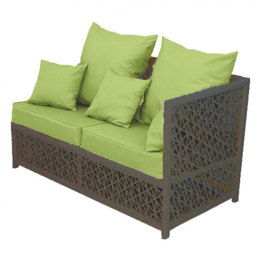 Диван VEIL 2-местный с комплектом подушек левый/правый (Полумесяц 7-10 мм, Коричневый)