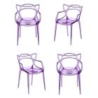 Комплект из 4-х стульев Masters прозрачный 
сиреневый