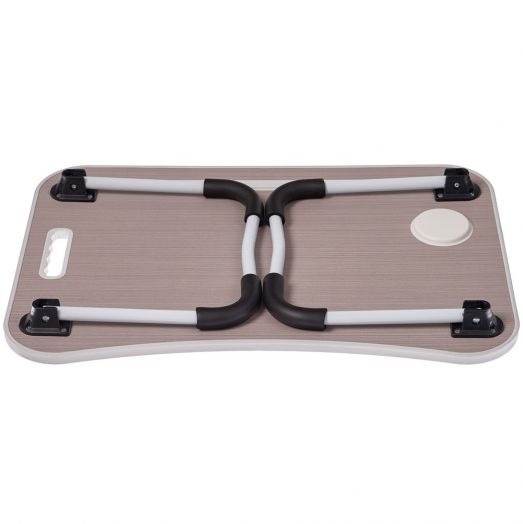 Стол складной с подстаканником «ЛАЙТ», 59,5x39,5x26,4см, мдф, металл, св. дерево, белый