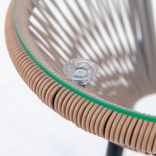 Стол ACAPULCO со стеклом (Прут soft бежевый)