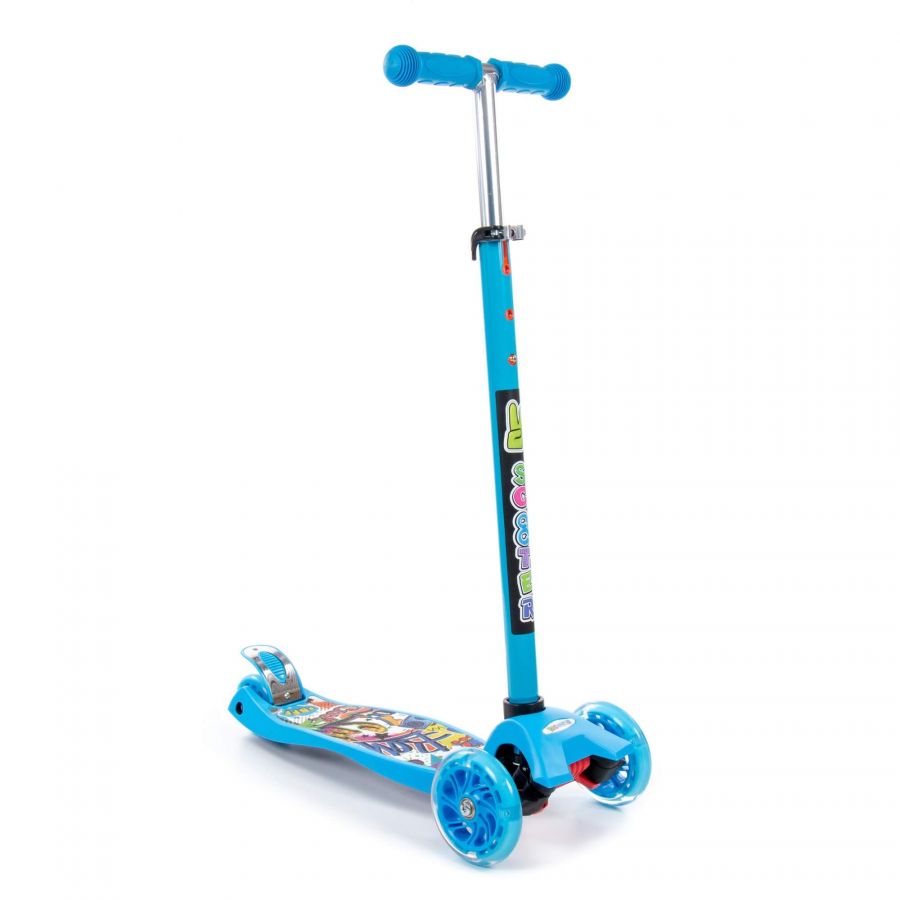 # 0072 Детский самокат (с наклейкой V2) (голубой) (в коробке)