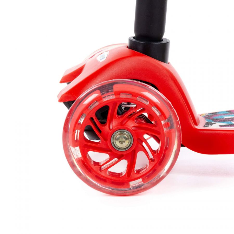 # 0072 Детский самокат (с наклейкой V2) (красно-чёрный) (в коробке)