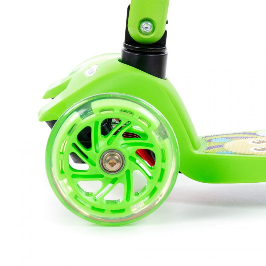 # 0072C Детский самокат (со складной ручкой) (с наклейкой V1) (зелёный) (в коробке)