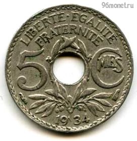Франция 5 сантимов 1934