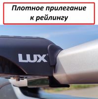 Багажник на рейлинги Renault Duster 2021-..., Lux Hunter, черный, крыловидные аэродуги