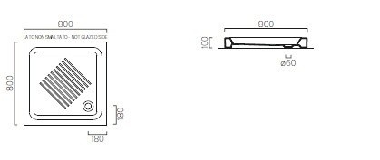 Керамический поддон 438011 GSI, 80х80 схема 4