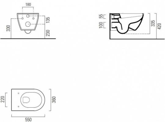 Подвесной унитаз GSI Pura 8821 55х36 схема 2