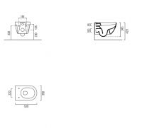 Подвесной унитаз GSI City 9115 безободковый 52х35 схема 3