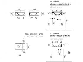 Раковина накладная/подвесная прямоугольная GSI KUBE X 9484 230 мм х 400 мм ФОТО